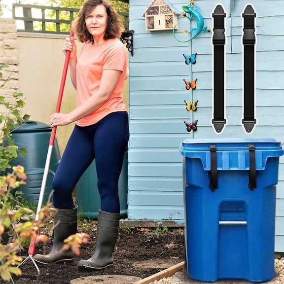 Animal Proof Trash Can Lock Lid Lock Adjustable Strap for Garbage Can