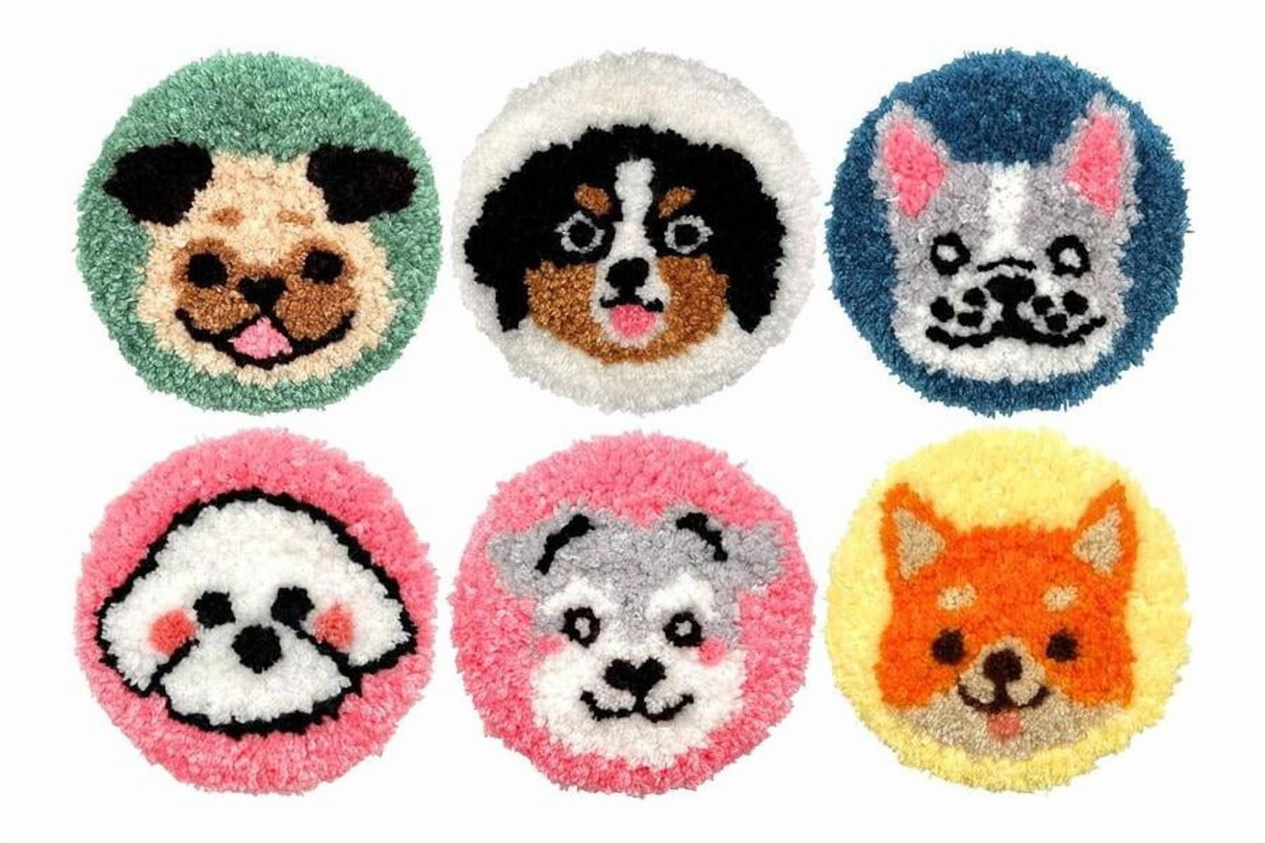 Animal Punch Needle Coasters Kit,6-pattern punch needle Needle Coasters Kit ,Punch Art for Beginners,Suitable for Home Decoration