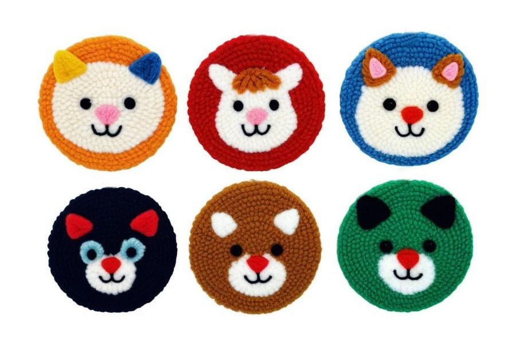 Animal Punch Needle Coasters Kit,6-pattern punch needle Needle Coasters Kit ,Punch Art for Beginners,Suitable for Home Decoration