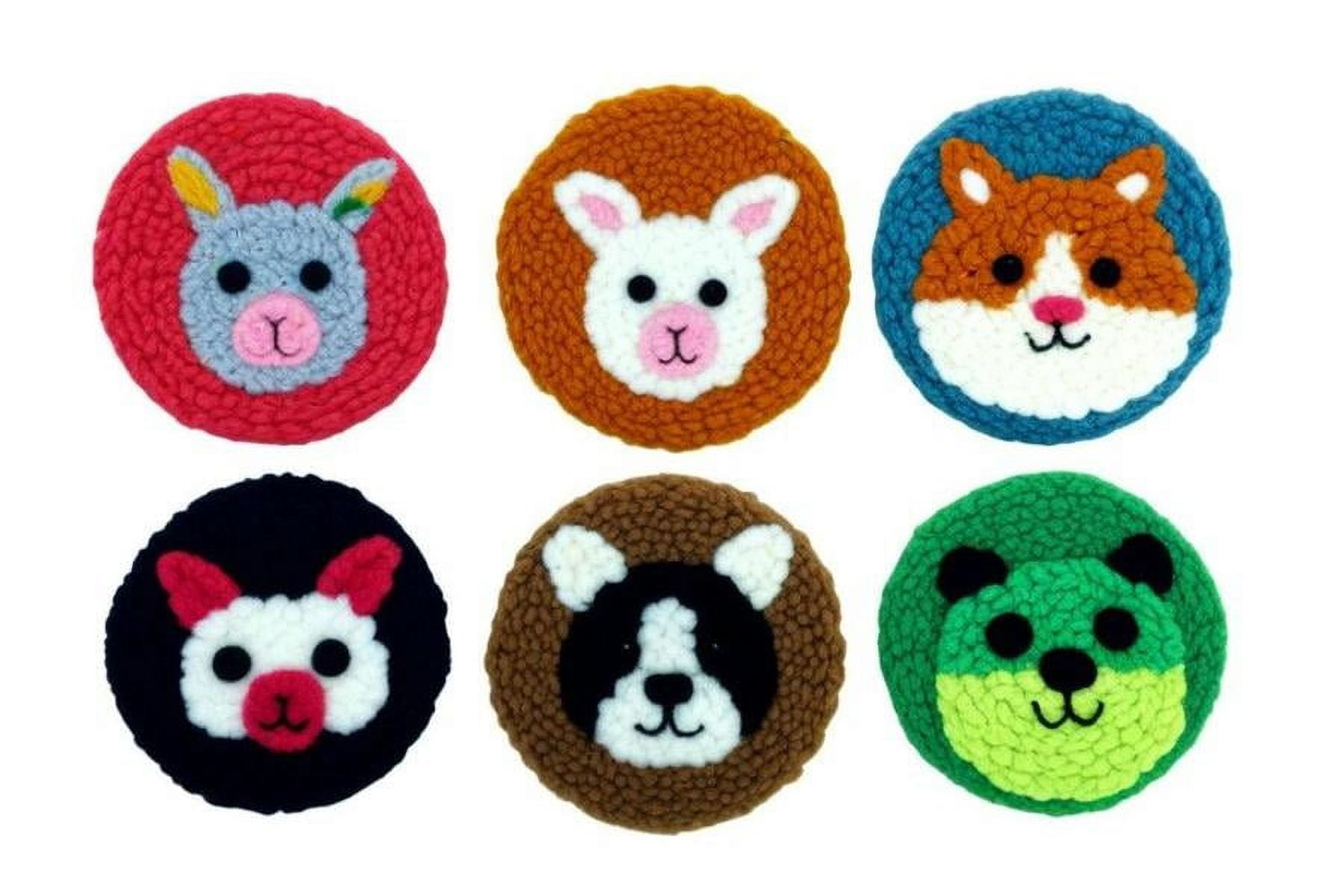 Animal Punch Needle Coasters Kit,6-pattern punch needle Needle Coasters Kit ,Punch Art for Beginners,Suitable for Home Decoration