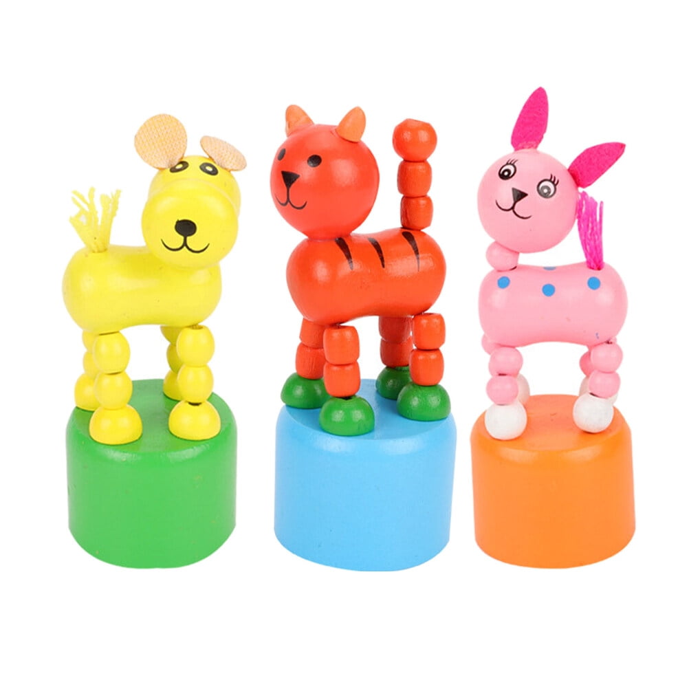 Animal Puppet Woodenfinger Rocking Push Figures Thumb Puppets Dancing