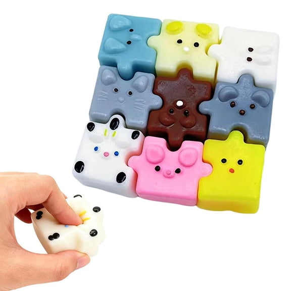 Animal Puzzle Interlocking Silicone Bl-ocks Puzzle, Soft Silicone, Promotes Fine Motor Skills and Hand-Eye Coordination