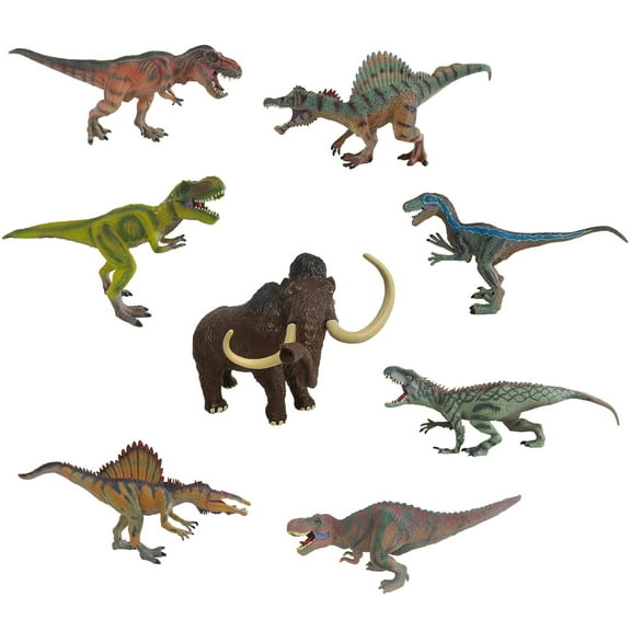 Animal Quest: Dinosaur Series - Prehistoric Fossil Friends - 8 Piece Set, Toy Figurine Collection, 4-6.5" Realistic Miniatures, Play & Display, Kid 3+