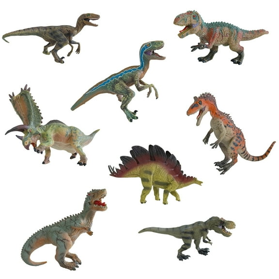 Animal Quest: Dinosaur Series - Prehistoric Beasts - 8 Piece Set, Toy Figurine Collection, 3.25 - 4.75" Realistic Miniatures, Play & Display, Kids 3+