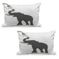 thumbnail image 1 of Animal Quilted Pillowcover Set of 2, Taking a Shower Bathing in Bath Tub Shadow Funny Art Print Humor Design, Standard Queen Size Pillow Cover for Bedroom, 36" x 20", White Grey, by Ambesonne, 1 of 1