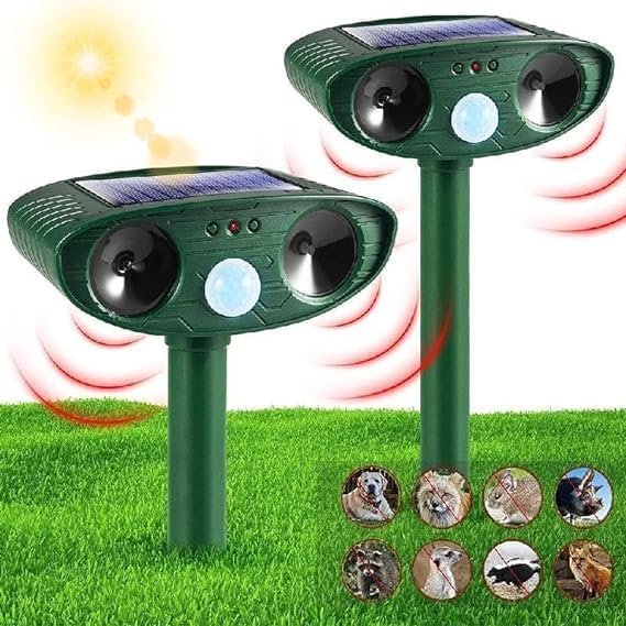 Animal Repellent Solar Powered with Motion Sensor, Flashing Light