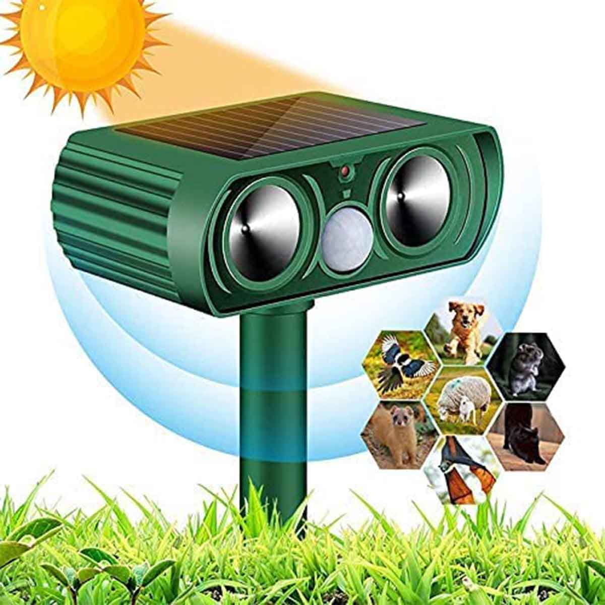 Animal Repellent Ultrasonic Outdoor, 2023 New Upgrade Solar Power