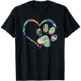 thumbnail image 1 of Animal Rescue Shirt Dog Paw Print Tie Dye Rainbow Dog Love T-Shirt, 1 of 3