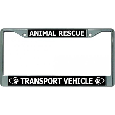 Animal Rescue Transport Vehicle Chrome License Plate Frame