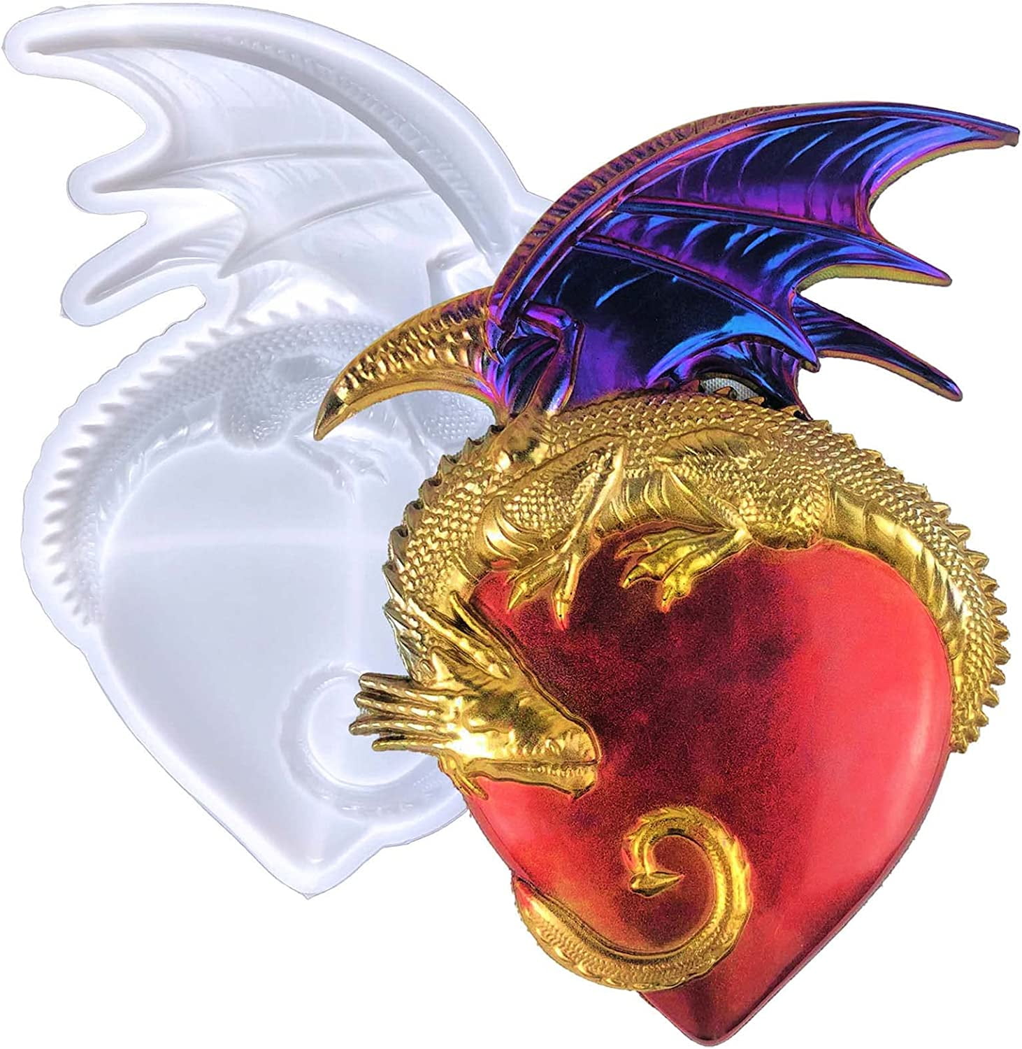 Animal Resin Molds Silicone, Love Heart Dragon Silicone Molds For Resin, Silicone Molds For Epoxy Resin, 3D Love Heart Dragon Silicone Molds, Resin Casting Molds Home Office Art Decor, Creative Gifts