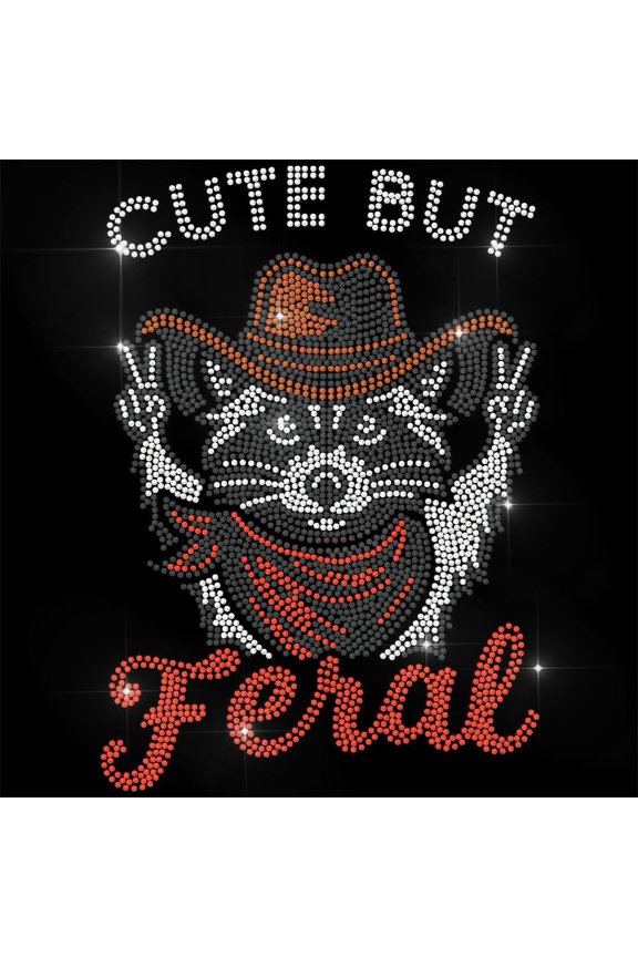 Animal Rhinestone Iron on Transfer Cute Raccoon Bling Diamond Hotfix Patches for Clothes 11.6"x8.2" Large Iron On Sequin Applique for T-Shirts Jeans Jacket Bag Caps Shoes DIY Decor Colorful