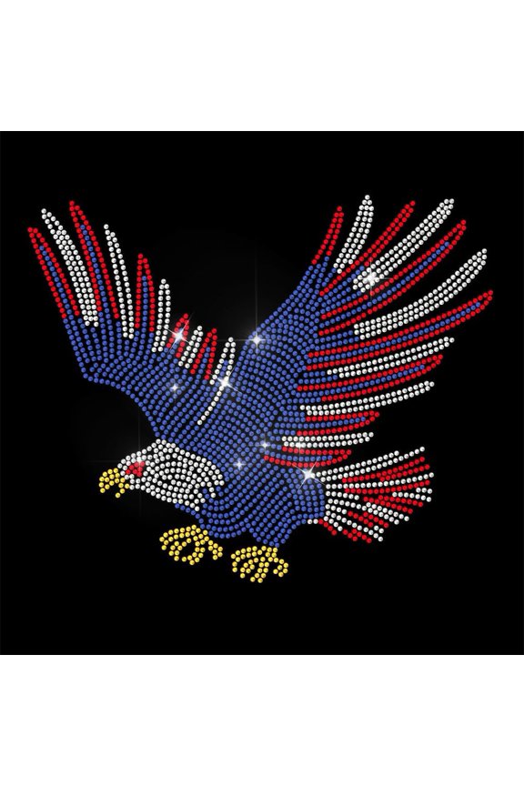 Animal Rhinestone Iron on Transfer Eagle Bling Diamond Hotfix Patches for Clothes Large Iron On Sequin Applique for Jeans Jacket Caps Bag T-Shirts Shoes DIY Decor Colorful
