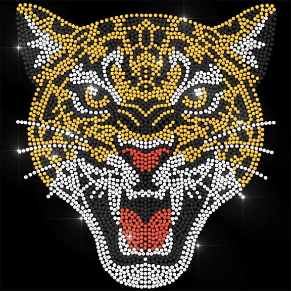 Animal Rhinestone Iron on Transfer Leopard Bling Diamond Hotfix Patches for Clothes 11.6"x8.2" Large Iron On Sequin Applique