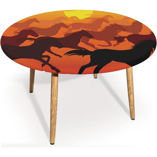 Animal Round Tablecloth,Table Cover for Indoor Outdoor Party Waterproof