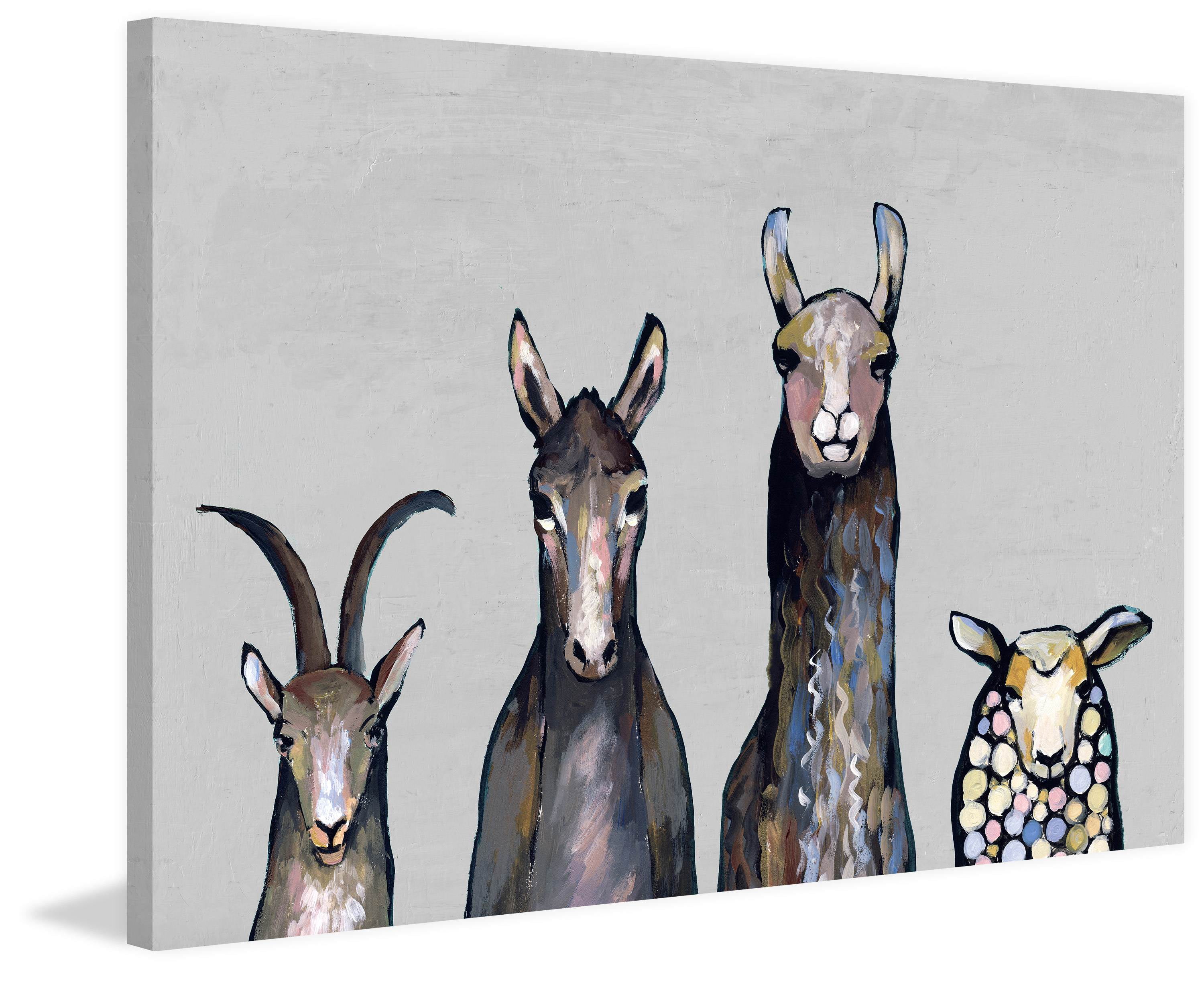 Animal Row III Painting Print on Wrapped Canvas