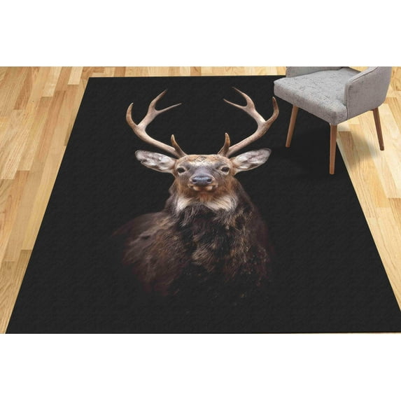 Animal Rugs, Thin Rug, Deer Photography Rug, Beautiful Deer Rugs, Animal Rug, Bridesmaid Gift Rugs, Non-Slip Carpet Rugs, Farmhouse Rug, 3.3'x5' - 100x150 cm