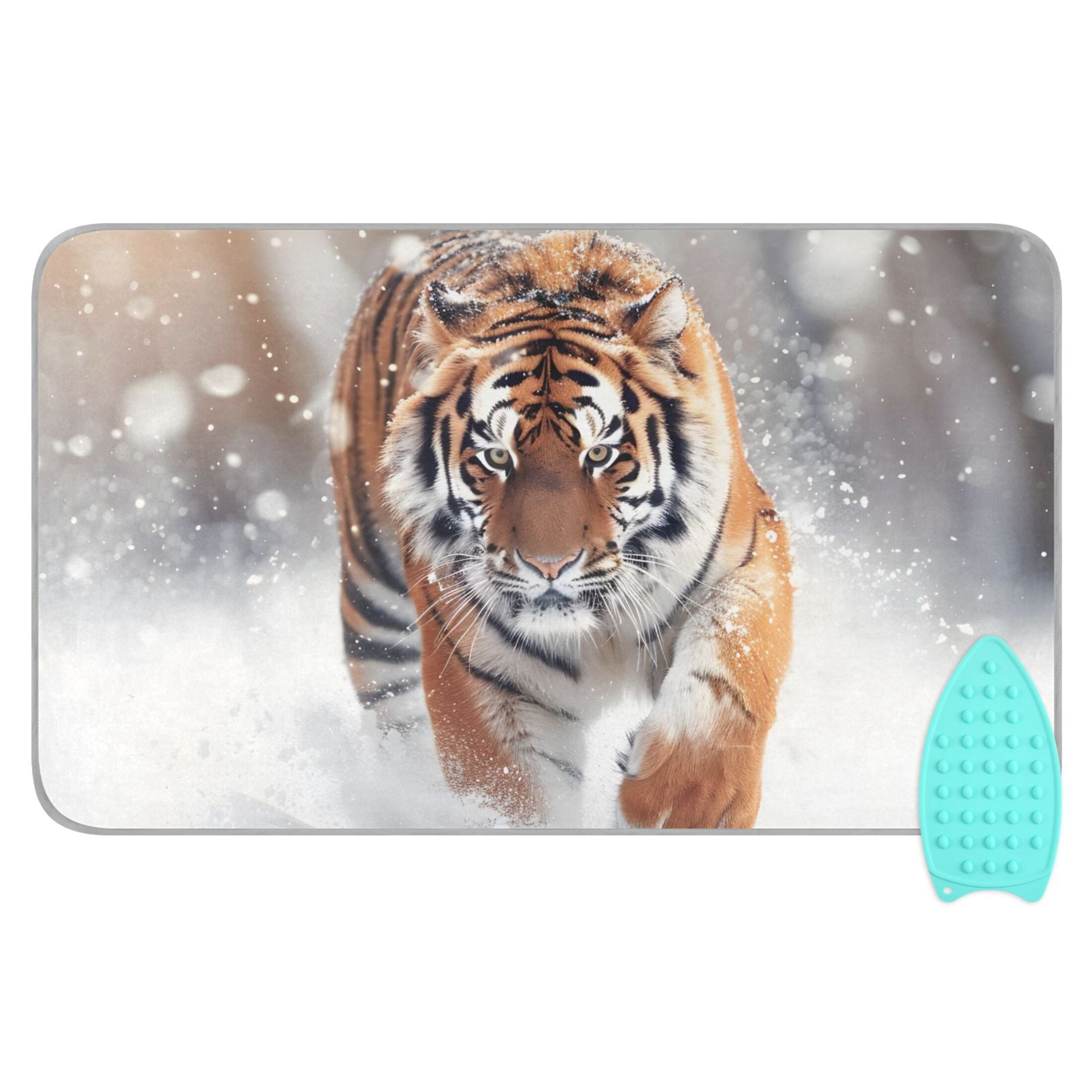 Animal Running on The Snowfield Ironing Mat Blanket Portable Travel Ironing Pad Heat Resistant Pad 47.2" x 27.6”