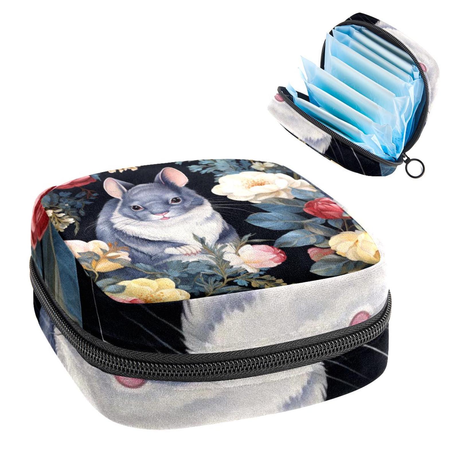 Animal Sanitary Napkin Pouch Bag with Plush Fabric, Sponge, and Oxford