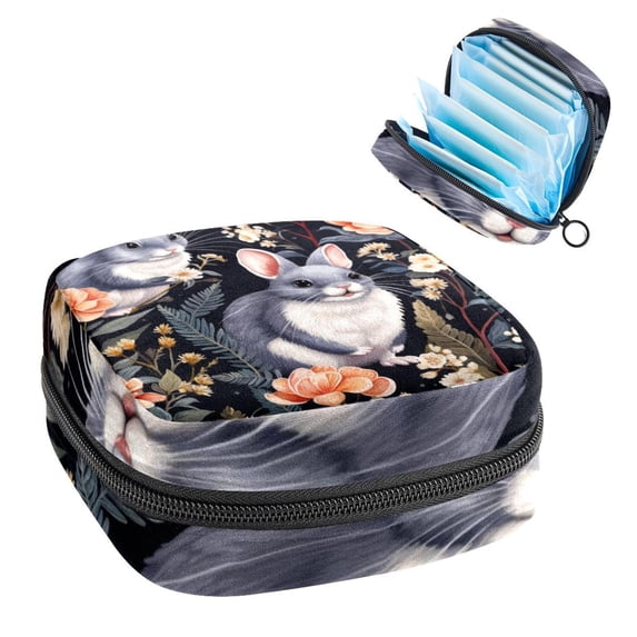 Animal Sanitary Napkin Purse Sanitary Bags under Clothes Travel Pouch Ring Pouch Small Storage Bag for Sanitary Napkins - 4.7x6.6x6.6 in, Plush Fabric, Sponge