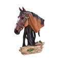 thumbnail image 1 of Animal Sculpture Horse Head Statue Decorative Centerpiece Farmhouse Brown Resin for a Dining Table Office Desk, 1 of 8