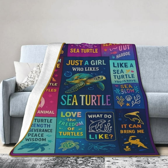 Animal Sea Turtle Blanket for Women Girls,Turtle Gifts for Women,Birthday Christmas Valentine Turtle Themed Gifts for Turtle Lovers Teen Girls Adults 50x40