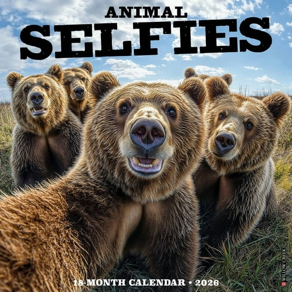 Animal Selfies 2026 Wall Calendar, (Paperback)