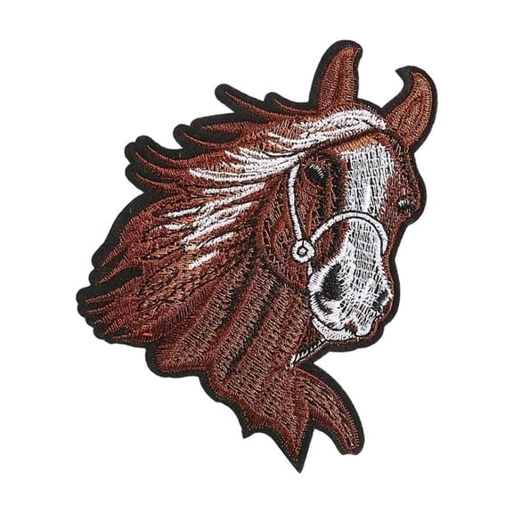 Animal Sew On/Iron On Patches Horse Head Embroidered Patches Ponies Sewing Patches Applique Patches for Bag Decoration
