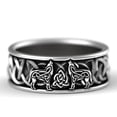 thumbnail image 1 of Adjustable Wolf Ring For Fashion Jewelry Everyday Wear Trendy Animal Shape Pattern Ring Animal Lovers Gift Now, 1 of 3