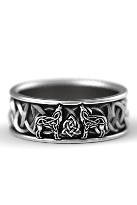 Animal Shape Pattern Ring: Alloy Wolf Ring for Fashion and Everyday Wear  Trendy and Adjustable Design for Animal Lovers