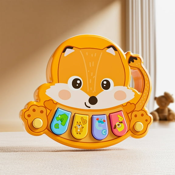 Animal Shaped Baby Music Box Toy Early Learning Electronic Organ for Infants 4.3 Inches Portable