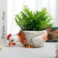 thumbnail image 1 of Animal Shaped Flower Pot, Rooster Resin Planter for Succulents - Decorative Garden Container for Indoor Home, Office Desk, Backyard and Easter Decoration Gift, 1 of 4