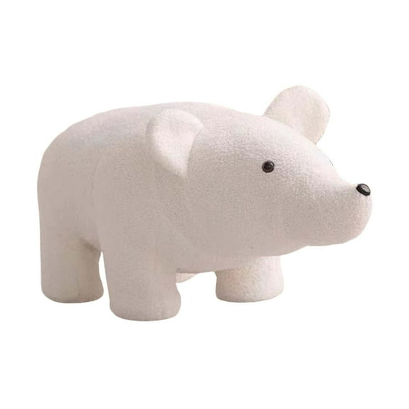 Animal Shaped Foot Stool Cute Animal Footstools Children Stool Practical Soft Padded Cushion, Kids and Adult Small Footstool Ottoman for Home, Bedroom White