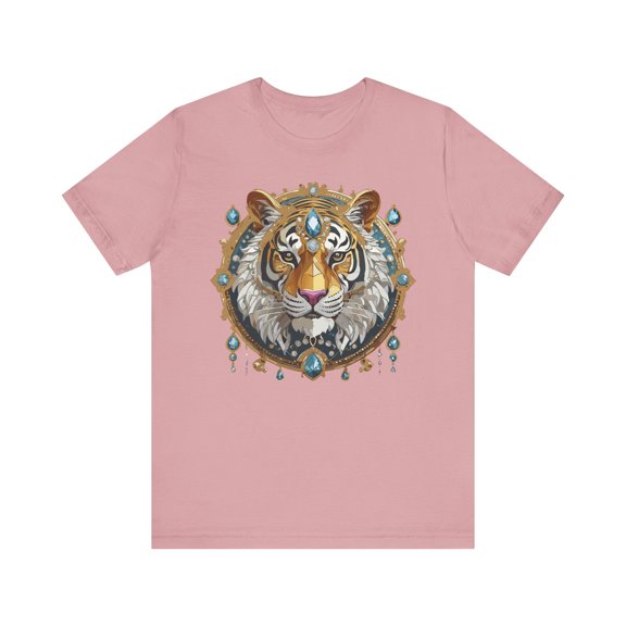 Animal Shirt, Shirt with Animal, Tee Shirt with Gold Animal Medal, Shirt with Antique Animal Medallion