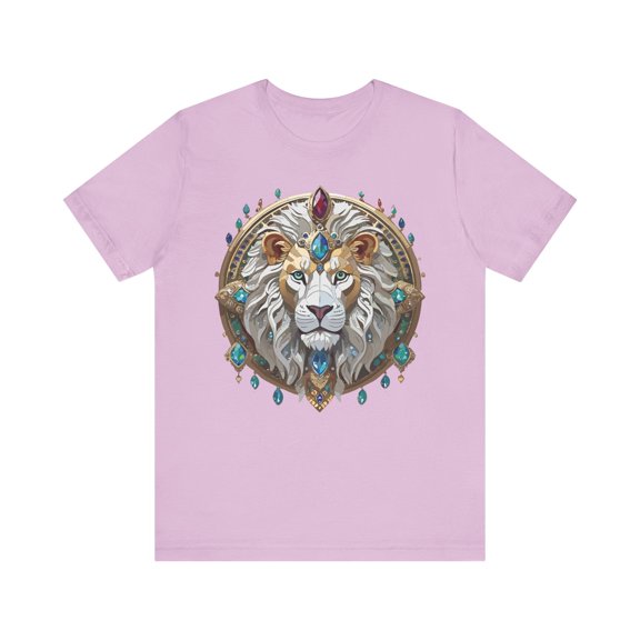 Animal Shirt, Shirt with Animal, Tee Shirt with Gold Animal Medal, Shirt with Antique Animal Medallion