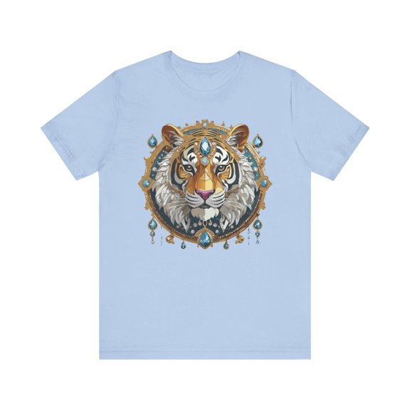 Animal Shirt, Shirt with Animal, Tee Shirt with Gold Animal Medal, Shirt with Antique Animal Medallion