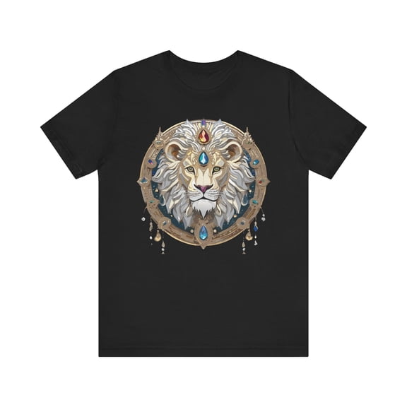 Animal Shirt, Shirt with Animal, Tee Shirt with Gold Animal Medal, Shirt with Antique Animal Medallion