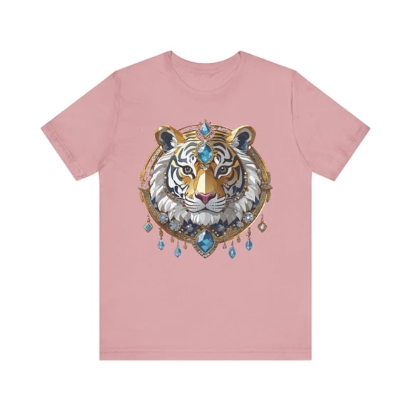 Animal Shirt, Shirt with Animal, Tee Shirt with Gold Animal Medal, Shirt with Antique Animal Medallion