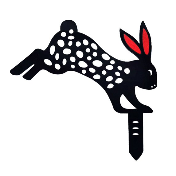 Animal Silhouette Stake Bunny Rabbit Garden Stake Yard Art Lawn Outdoor Patio Home Decor Floral Cutouts Metal Easter Decorations Country