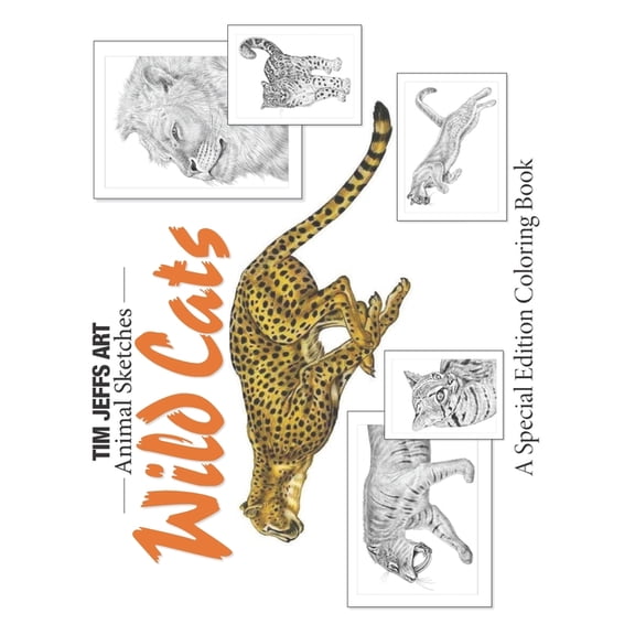 Animal Sketches Wild Cats: A Special Edition Coloring Book, (Paperback)