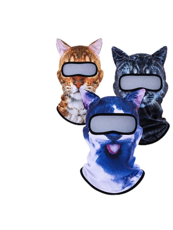Animal Ski Mask Cat Face Balaclava Masks 3D Dog Sheisty with Ears Funny Wolf Face Cover Winter Monster Headwear Cute Full Face Masks Cold Weather Outdoor Activities Wear