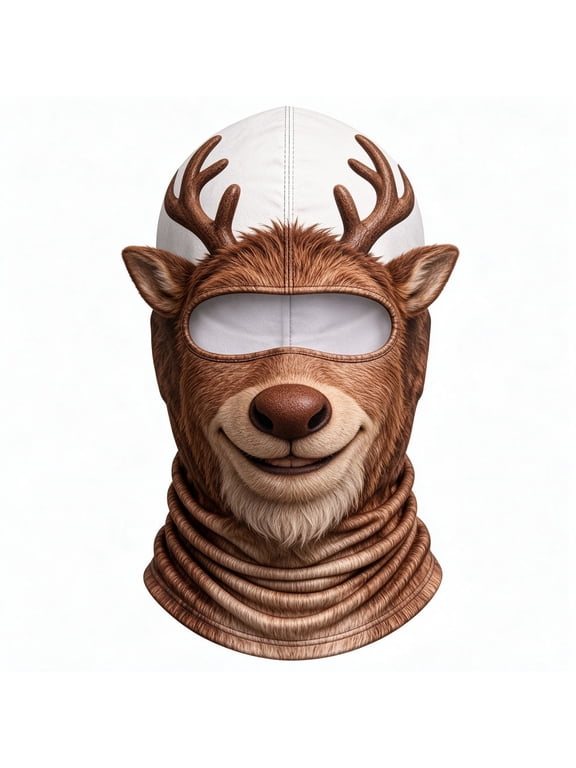 Animal Ski Mask, Realistic Animal Face Balaclava, Funny and Unexpected Look, 3D Face Design with Neck Coverage for Skiing and Snowboarding, 1 PC, G