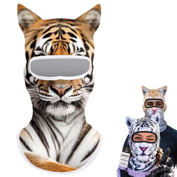 Animal Ski Masks Funny Winter 3D Print Cat Feral Face Balaclava with ...