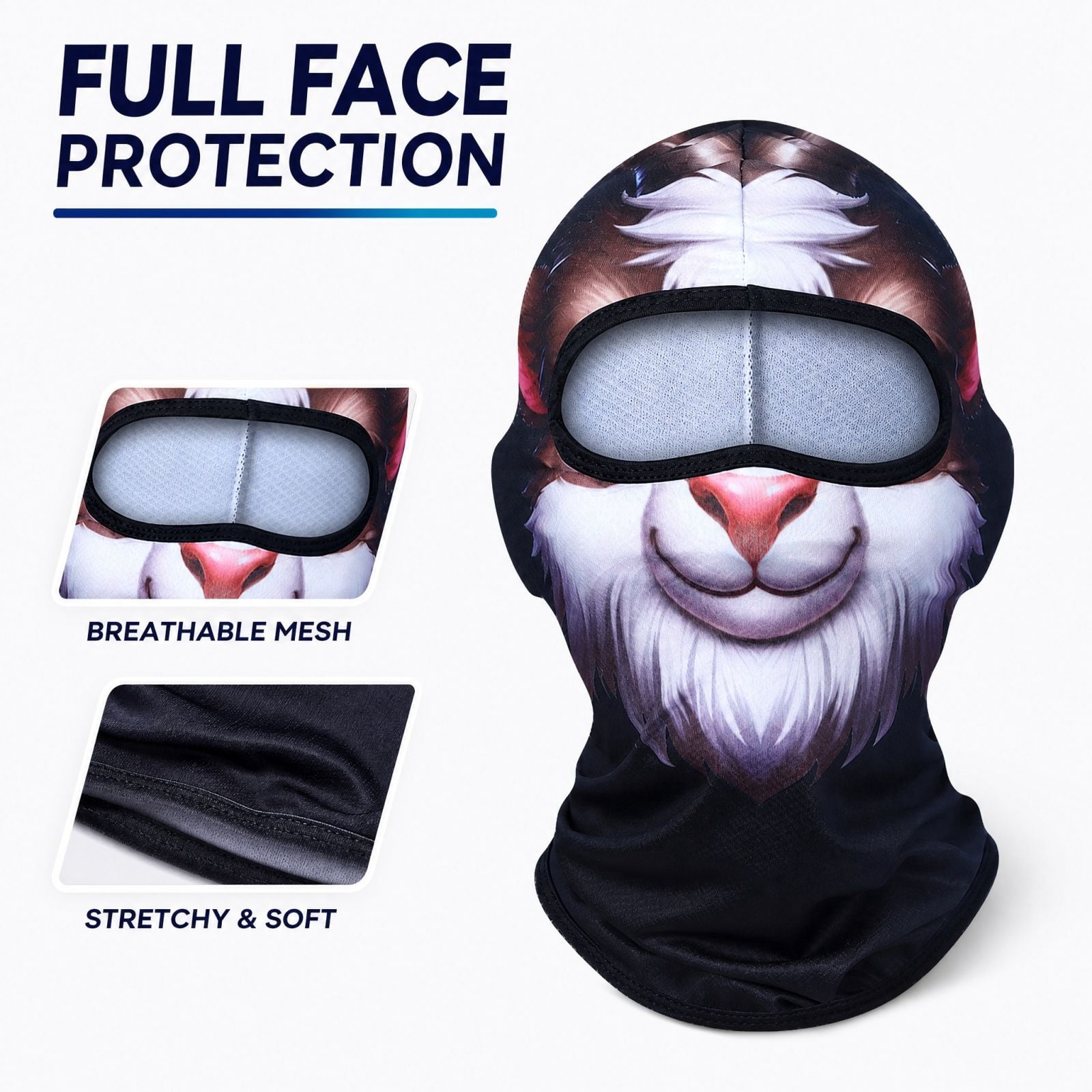 Animal Ski Masks, Warm Cow Balaclava For Ski Trip, Fun Face Cover For ...