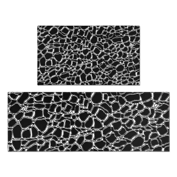Animal Skin Pattern Kitchen Rugs Sets Of 2,Anti Fatigue Kitchen Mat Rugs Non Slip Washable,Decorative Kitchen Floor Mats for Kitchen,Sink,Laundry,17"x30"+17"x47"