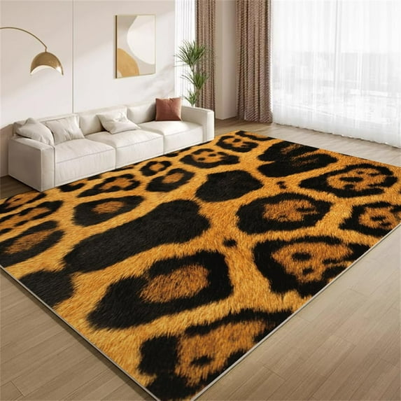 Animal Skin Pattern Rug 3x5 Small Area Rugs Vintage Leopard Print Rugs Ultra Soft Washable Carpet with Non Slip Backing for Living Room Bedroom Gameroom Study Office Home Decor Mat