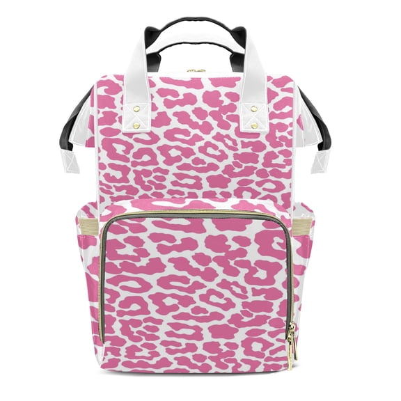 Novusopt Animal Skin Print Diaper Backpack Large Capacity Insulated Baby Bottle Pocket