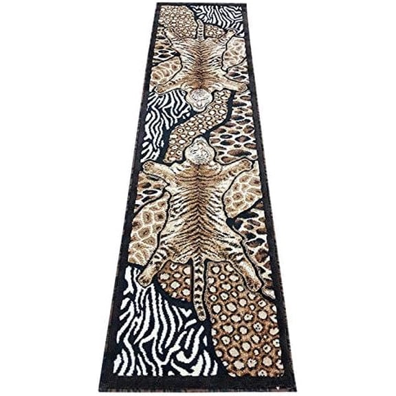 Animal Skin Runner Area Rug Print Leopard Tiger Zebra Rug Black Skinz Design 72 (2 Feet X 7 Feet )$$Home Decor, Kitchen, & Other
