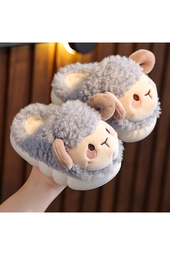 Animal Slippers for Women - Cute Sheep Cozy Winter Plush Soft Adult Home Cotton Slippers