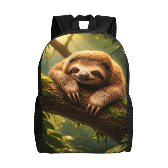 Animal Sloth Backpack Full Front Print Travel Laptop Bag for Men and Women