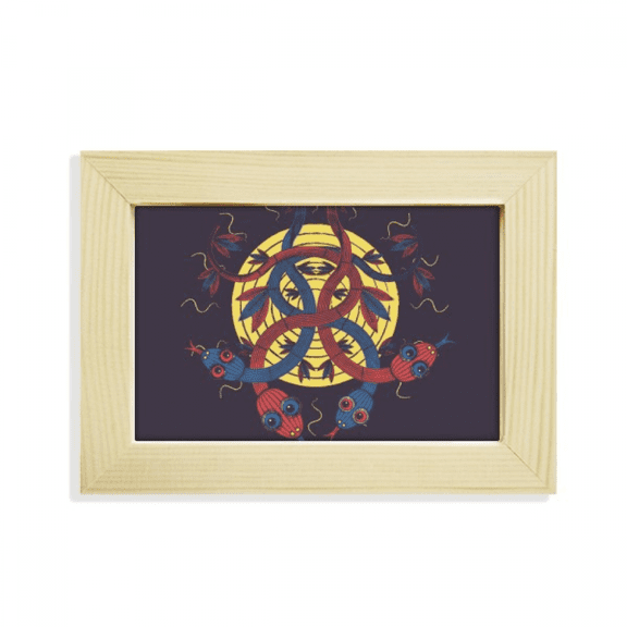 Animal Snake Creature Combination Pattern Desktop Decorate Photo Frame Picture Art Painting 5x7 inch